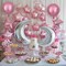 Pink Silver Moon Star Balloons,Large Moon Balloons Star Foil Balloons